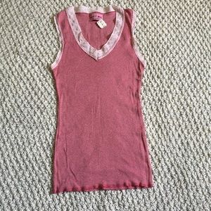 Michael Stars lace trim tank NWT